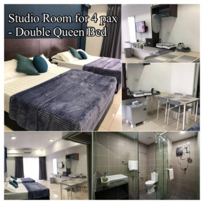 Studio Room Aeropod Near Airport,KK City,Tg Aru Beach for 4 pax